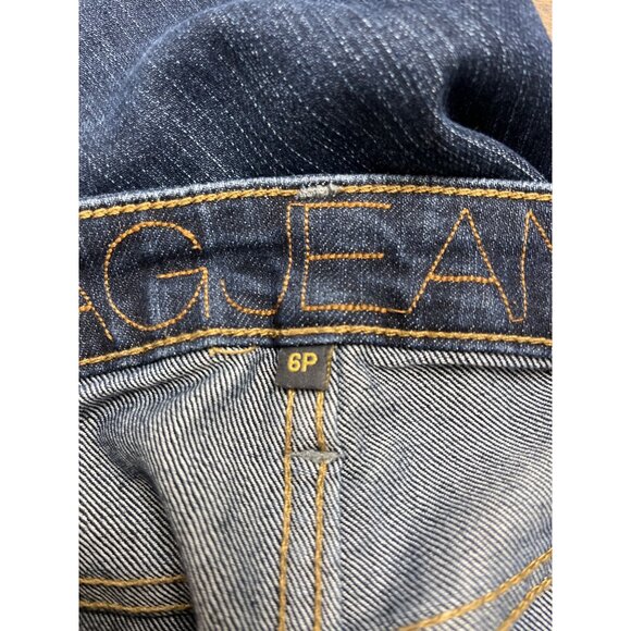 Jag Womens Dark Wash Cropped Bootcut Jeans Mid Rise Raw Sz 6P - Picture 9 of 11